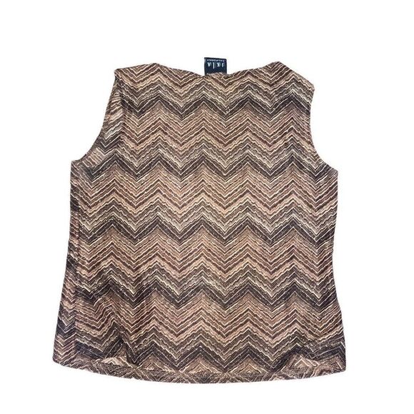 JKLA California Vintage Y2K Brown Sparkle Tank Top Sleeveless Blouse Size Small - Picture 2 of 4